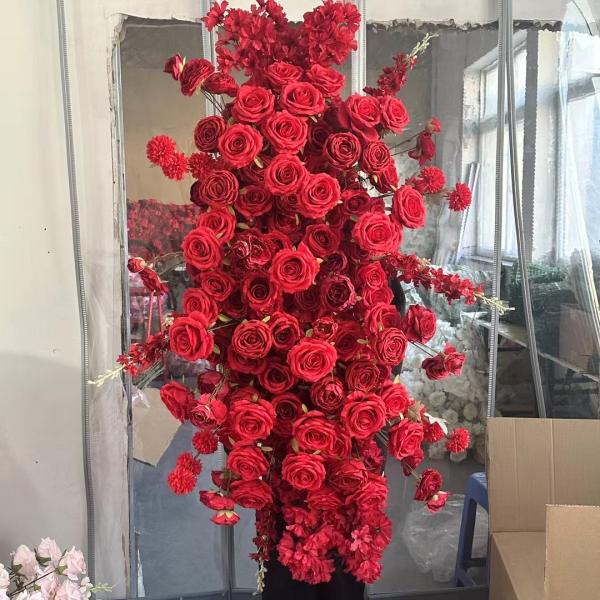 Wedding Decoration Supplies Custom Color Silk Wedding Floral Table Runner Sweetheart Table Artificial Flowers