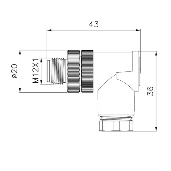 Waterproof  M12 8 Pin Female Connector 5P 12P With A / D Coding