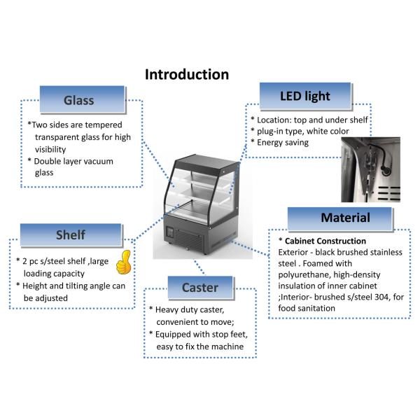 Self Service Open Merchadiser Warmet & Chiller Grab & Go Digital Controller R290 For Cold