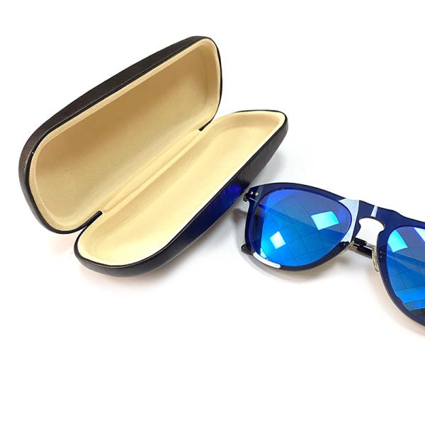 Pure colour Pu Leather Eyeglasses Case Hard Metal Optical Glasses Case sunglasses case