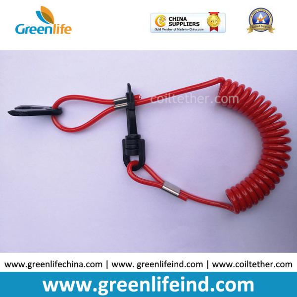 Jet Ski Floating Standard Coil Ripcord w/Plastic Hook/Key and Metal J-Hook