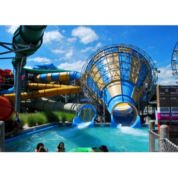 Huge Tornado Fiberglass Water Park Slide Water Park Equipment 18m Tower Height