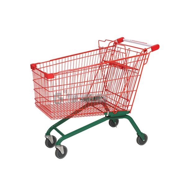 carros de compras na mercearia de 125L TGL, material do aço do trole da compra do supermercado do ODM