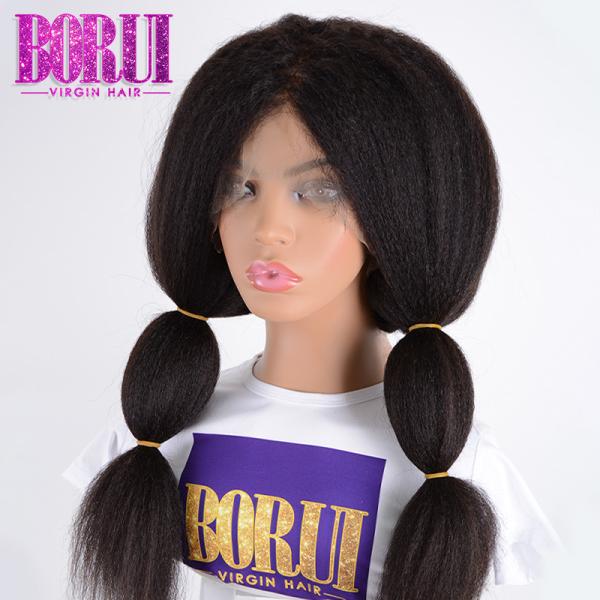 Peruca reta pre arrancada humana frontal de Yaki do cabelo do laço do brasileiro 360 com cabelo do bebê