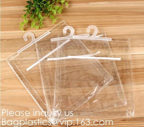 Custom Logo Printing EVA Garment Underwear Clothes Packaging Transparent Button Pvc Soft Plastic Hanger Hook Bag, BAGEAS