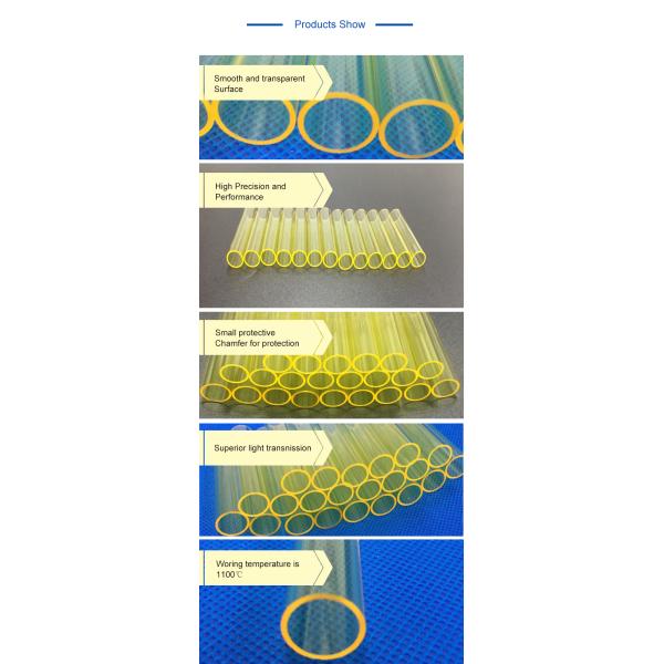 Желтая оптически трубка прозрачного кварца насоса частей лазера запасных