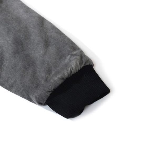 Washed Black European American Sport Jacket Teenagers Cotton Padded Winter Jacket