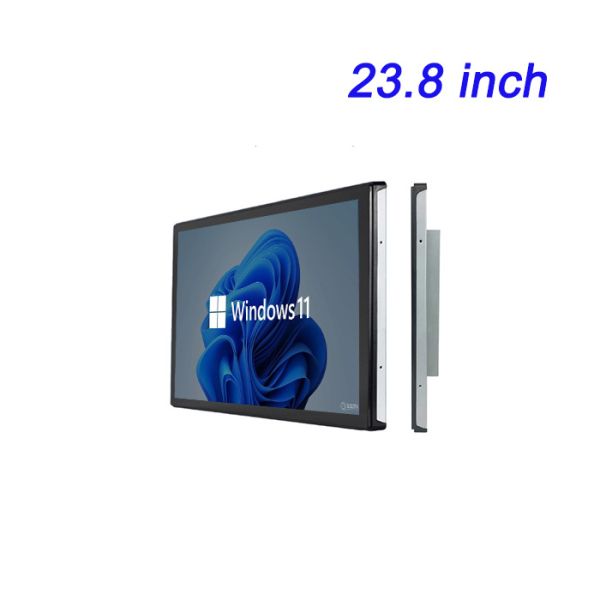23.8 Inch Fully Enclosed Industrial Embedded Dustproof Horizontal Board Resistance TouchScreen LCD Monitor