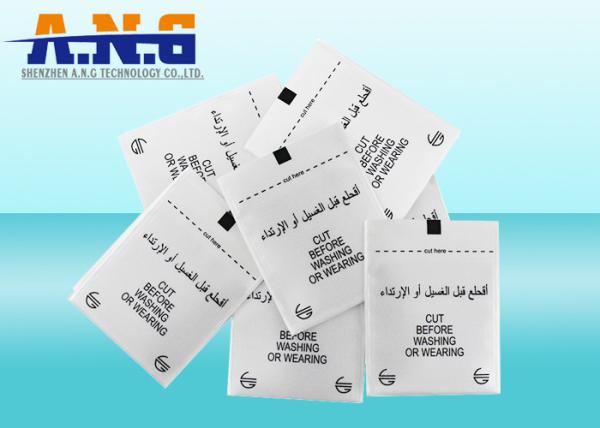 CE , ISO Clothing Hang White NFC Tags / Fabric Passive Rfid Tags For Clothing