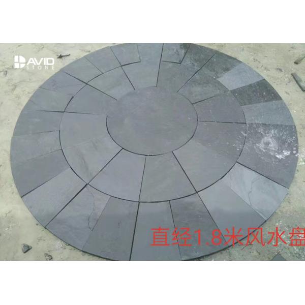 Round Grey Slate Paving Stones , Natural Garden Slate Tiles Waterproof