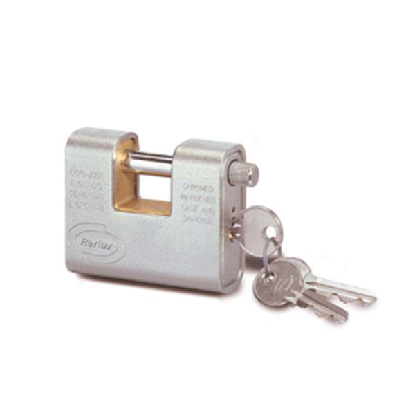 Rarlux 70-90mm Safety Solid Padlock Brass Body Chrome Plated Case-hardened Rectangular Padlock