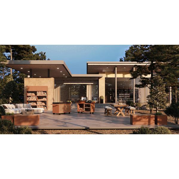 Tepanyaki Table Outdoor Cooking Bbq Grill Weathering Steel For Garden