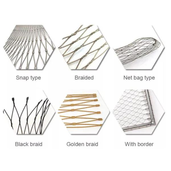 304 316 Webnet Stainless Steel Rope Mesh Colored PVC Plastic Coated 1.2 Mm