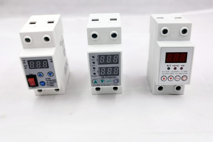 40A Din Rail Single Phase Over Under Voltage Protector Automatic Reconnect Device with On-Off Function Voltage Display SVC Use
