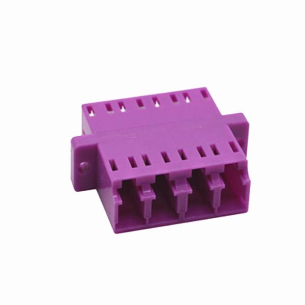 LC / UPC Fiber Optic Adapter Purple Plastic Case OM4 Simplex Multimode Type