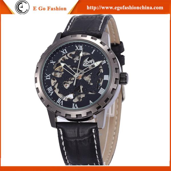 SH06 SHENHUA Luxury Leather Automatic Mechanical Skeleton Men Sport Wrist Watch Man Watch