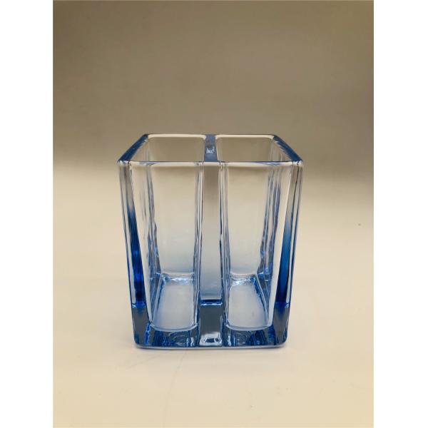 Accessoires en verre carré ensemble de style vintage pour la maison Hôtel Ombre bleu