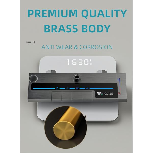 Thermostatic Exposed Valve Showers Four Handles High Quality Aluminum Digital Display