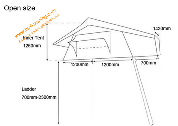 Outdoor 2-4 Persons Trailer Tent Waterproof Aluminum Poles Car Tent