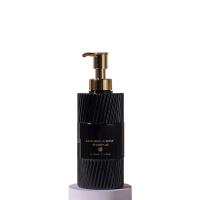 500 ml PET Branco/Negro Gloss Bottle With Gold Pump Head Para frasco de loção de shampoo