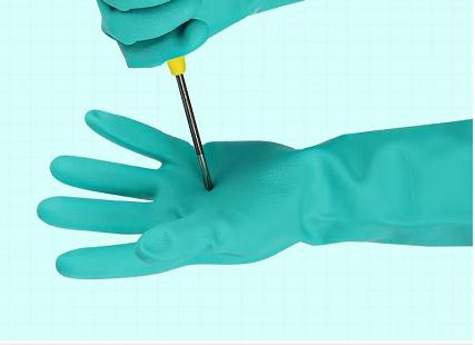 Anti Leakage Green Nitrile Glove For Chemical Use XL  22 Mil Unflocked