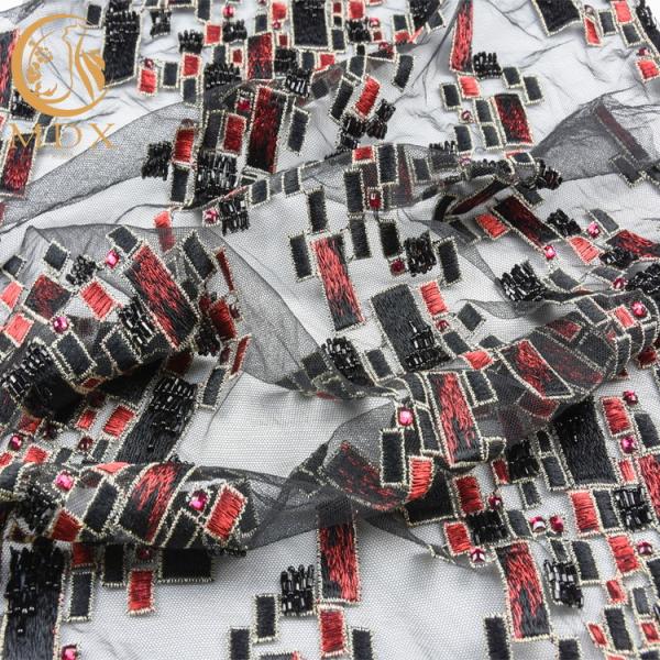 Тюль отбортовал вышитую ширину ткани 140cm шнурка подгонял со стразами