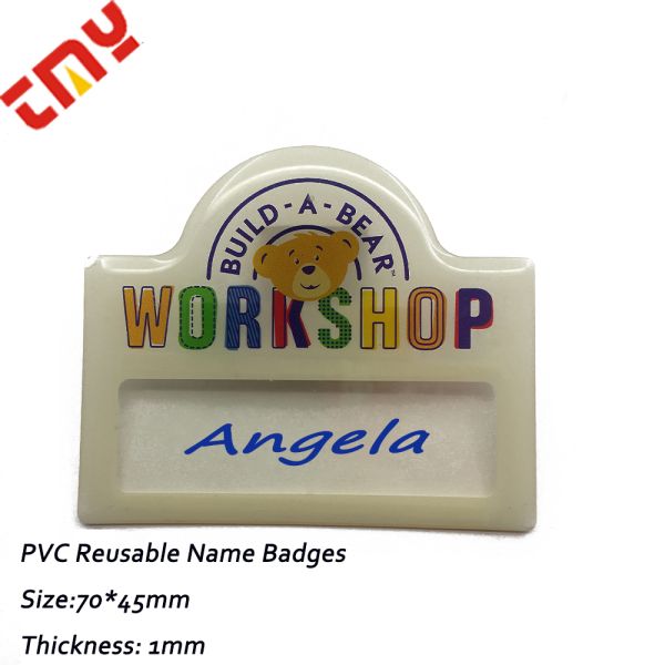 Name Badges With Window Custom PVC Acrylic Reusable Name Badges Magnetic Back
