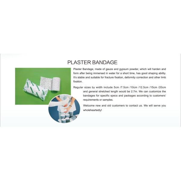 Gauze and Gypsum Powder Medical Plaster of Paris Bandage Rolls for Fracture Fixation, Deformity Correction and Limb Fixation