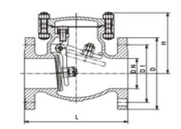 JIS KS Cast Steel Flanged Swing Check Valve Water Oil Stem Rustproof