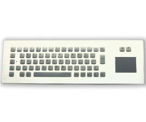 KIOSK IP65/IK07 インダストリアルPCキーボード 触覚パッド付き ステンレス 防水 防塵 フロントパネル -40°Cに搭載