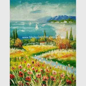 Pinturas a óleo quadro da faca de paleta, pinturas a óleo do Seascape para a