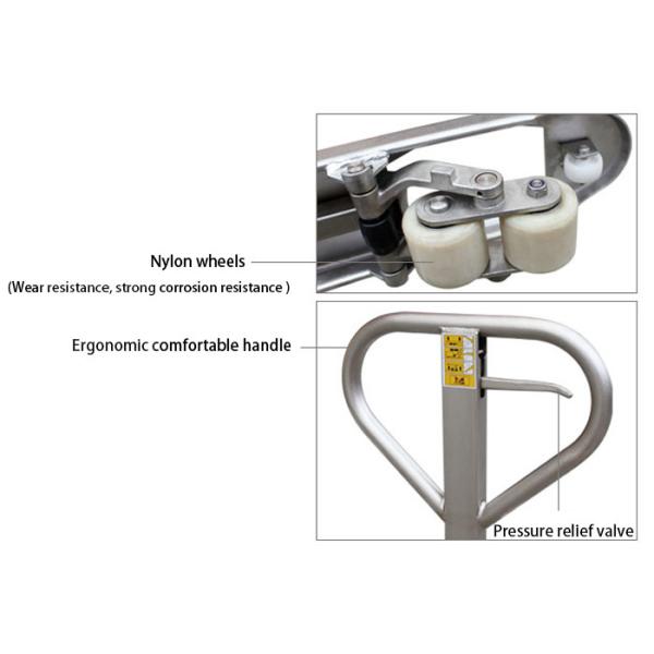 Stainless Steel Hand Pallet Truck 2500kg Comfortable Handle For Warehouse