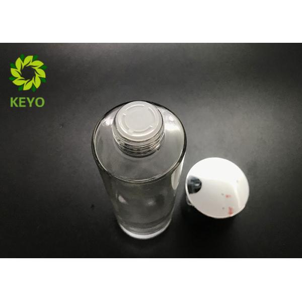 4OZ Clear Round Glass Toner Bottle With Silver Cap For Essential Oil