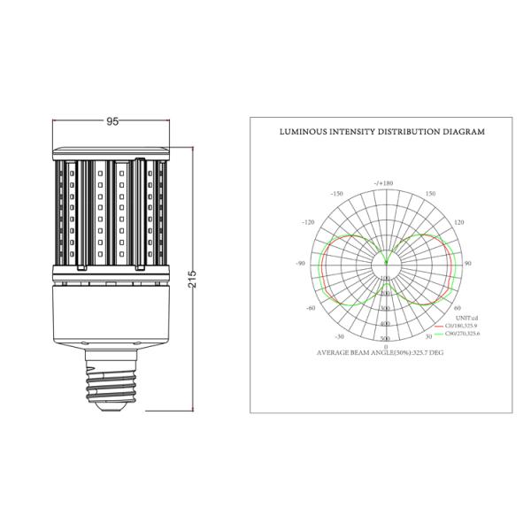 90led 4860lm 36W Led Corn Lamps White SMD2835 For Chandelier Lighting