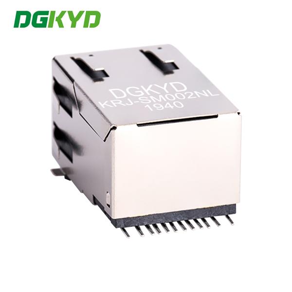 Connecteur de circuits imprimés RJ45 à écran métallique SMD CAT5 Rj45 Jack magnétique, G / Y LED RJ45 port Ethernet transformateur réseau de 100 Mbps KRJ-SM002NL