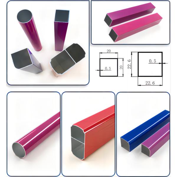 Серебряные черные 6061 анодировали алюминиевую прямоугольную трубку круга трубки