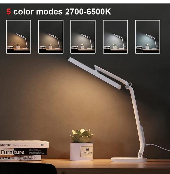 120mm Led White Desk Lamp Cantilever Folding Study Table Light For Children