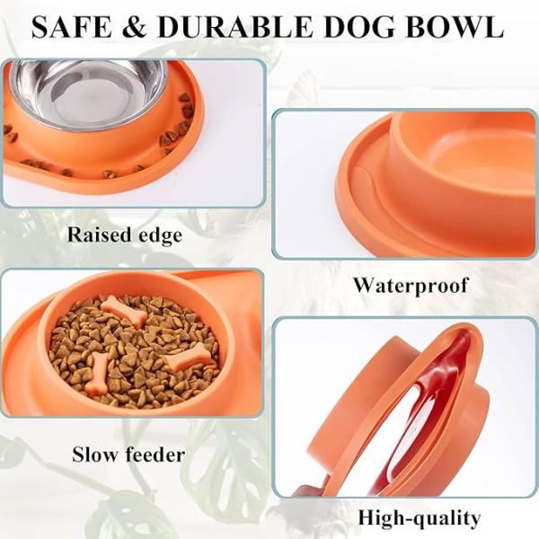 Slow Feeder Dog Food Bowl with Non-Spill Design and Environment-Friendly Advantage