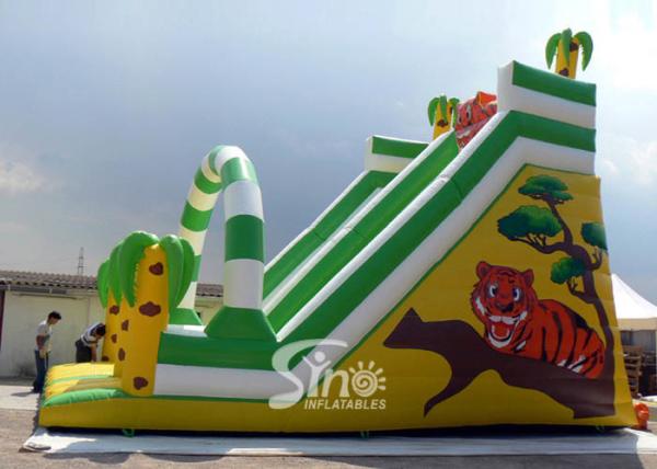 6 Mts High Kids Outdoor Inflatable Jungle Slide Made Of 0.55mm Pvc Tarpaulin