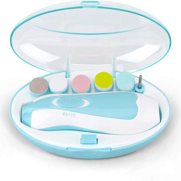 Baby Nail File Electric Nail Trimmer Toes Fingernails Care Trimmer with LED Light for Newborn, Kids and Adult