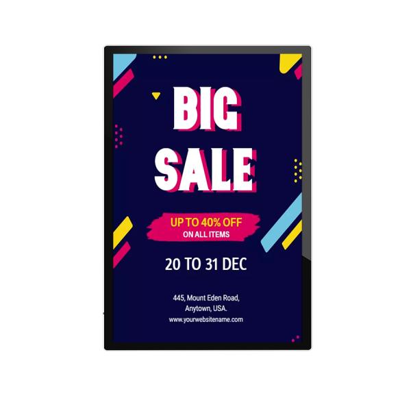 50 Inch Cloud-Based Content Management Split-Screen Functionality Wall-Mounted Digital Signage with Built-in Media Player
