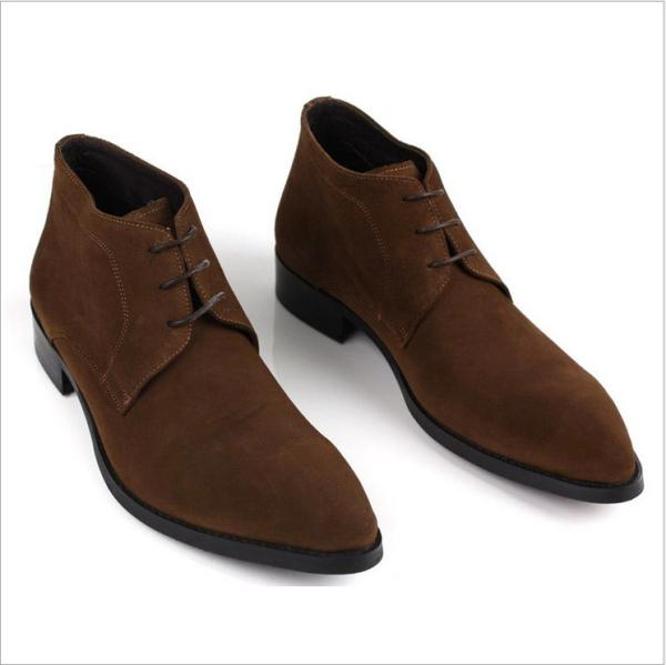 ODM Homens Chelsea Suede Boots, Negro / Marrom Homens Lace Up Casual Sapatos