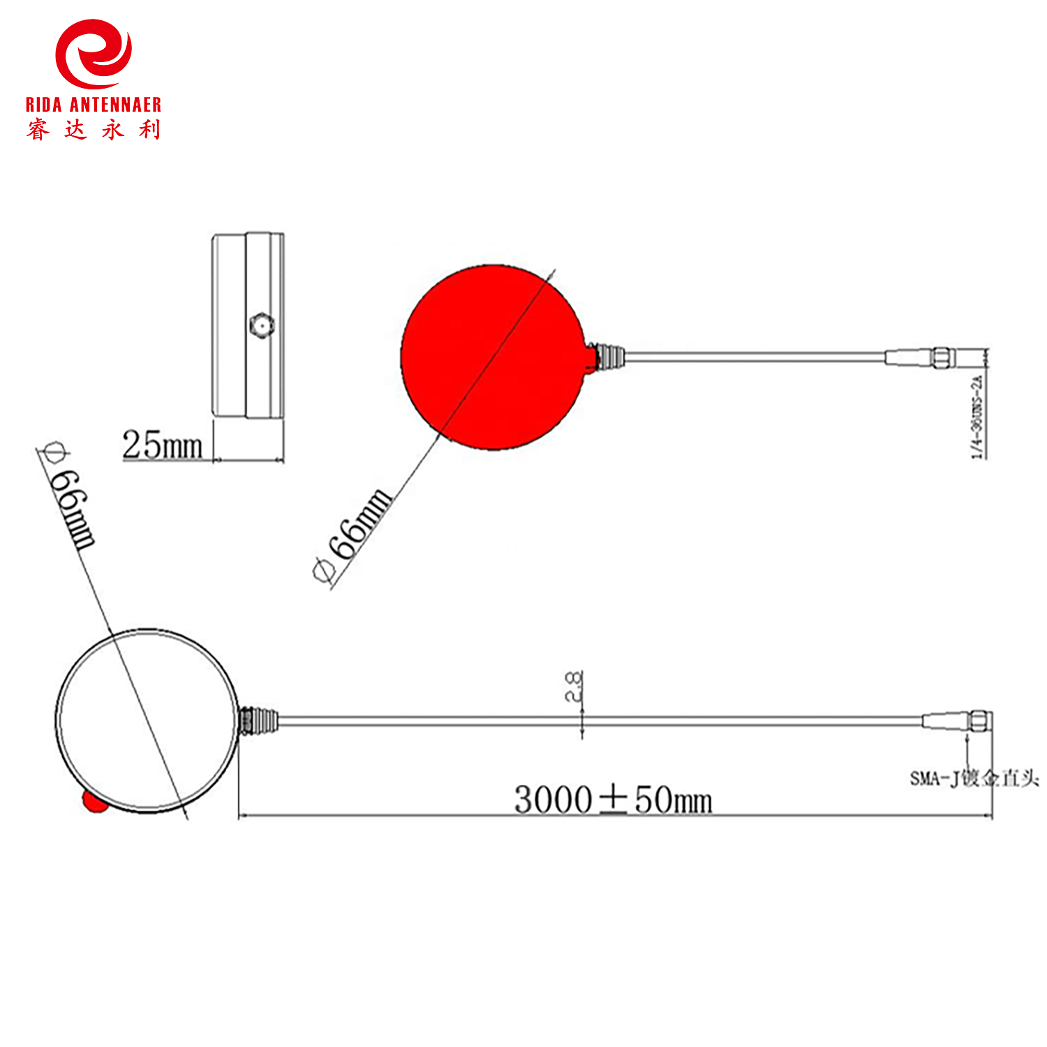 GPS L1 L2 L5 Automotive-grade GNSS RTK Antenna 1575.42 MHz 1227.60 MHz Dual 1176.45 MHz for NEV Autonomous Driving and Robotics