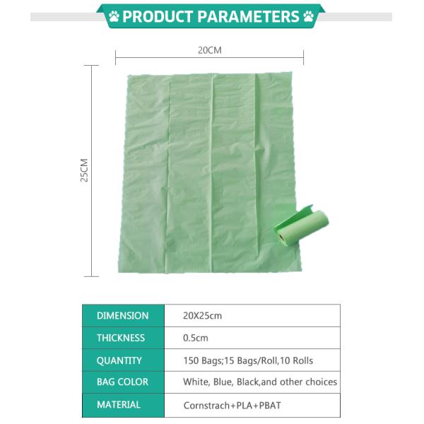 OEM мешок для удаления отходов для домашних животных биоразлагаемый компостируемый разлагаемый собачий кукурузный крахмал