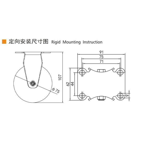 EDL 3Inch Stainless Steel Medium Duty Caster With Red Wheel Loading 150Kg S543P-85