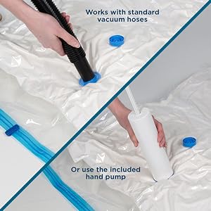 Space Saving Clothes Vac Pack Vacuum Storage Bags Variety Pack with Hand Pump Included