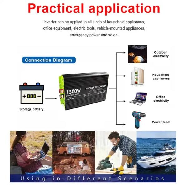 Controller Solar System Power Inverter Power Hybrid Solar Inverter 24V To 220V 1500W Power Inverter Pure Sine Wave