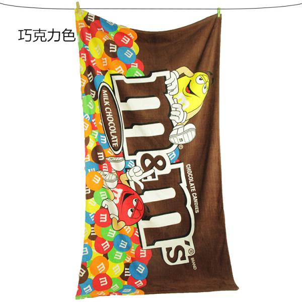 85*160cm（33''*63''）American M&M's Cotton Reactive Print Bath Towel Beach Towel Large Sheet