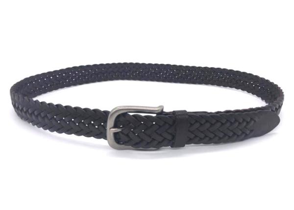 Mens Business Casual Cow Leather Bradied Belt Without Holes