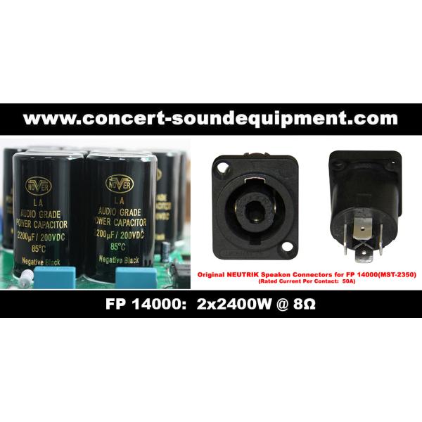 2 Channel Stereo Power Amplifier FP 14000 With NEUTRIK Connectors And Copper Heat Sink